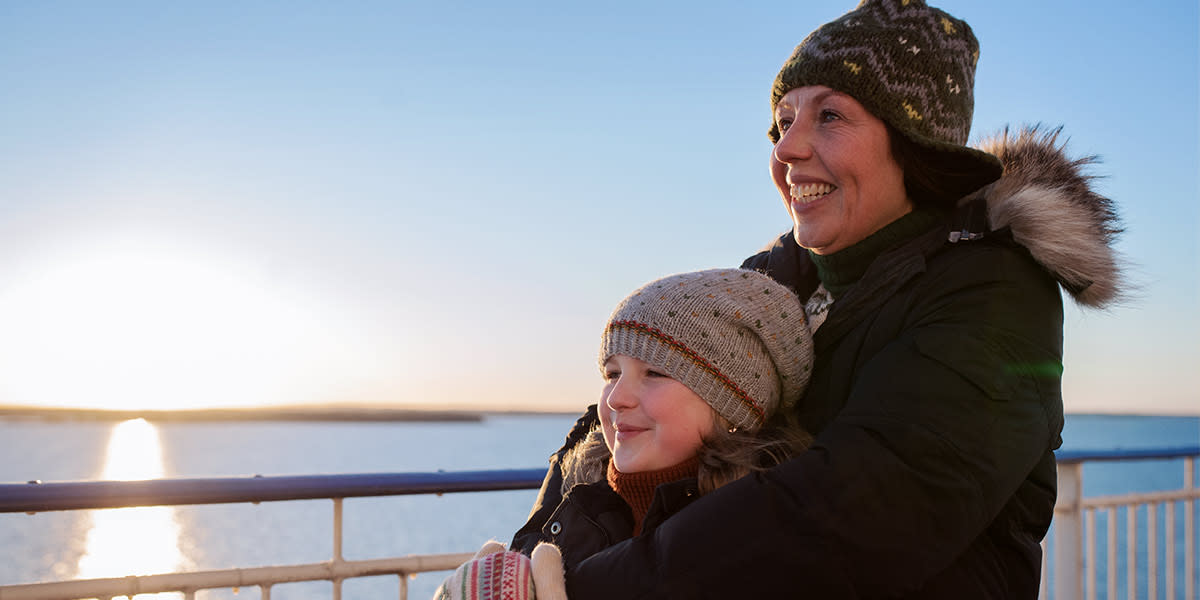 Mother and daughter on deck Hero Mother and daughter on deck Hero