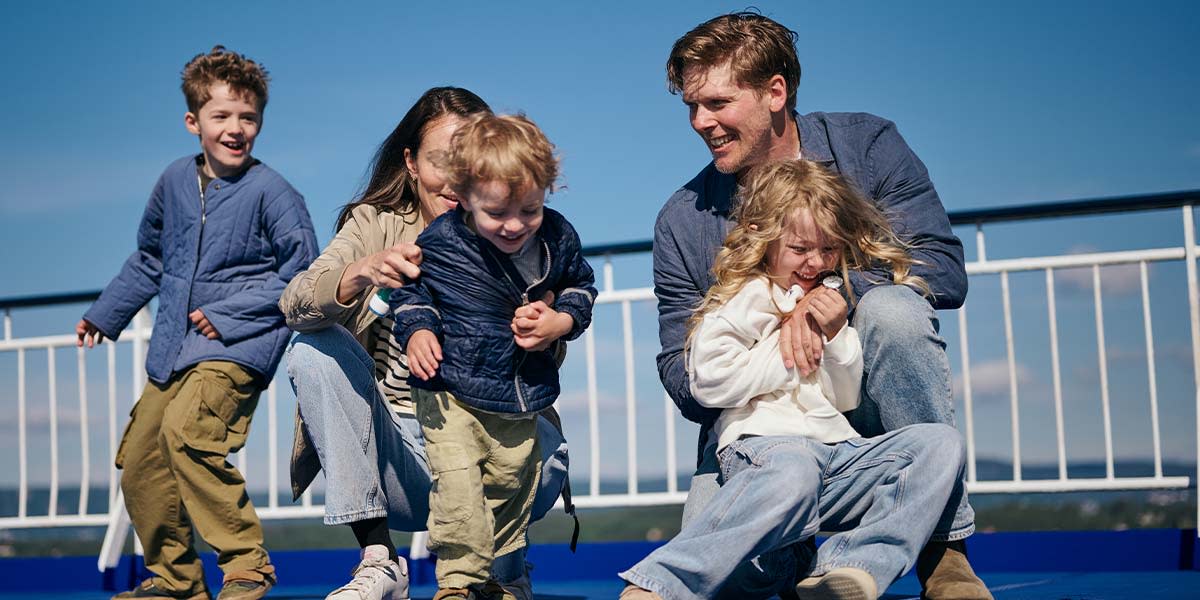 Family on deck of DFDS ship Family on deck of DFDS ship exp june 2029
