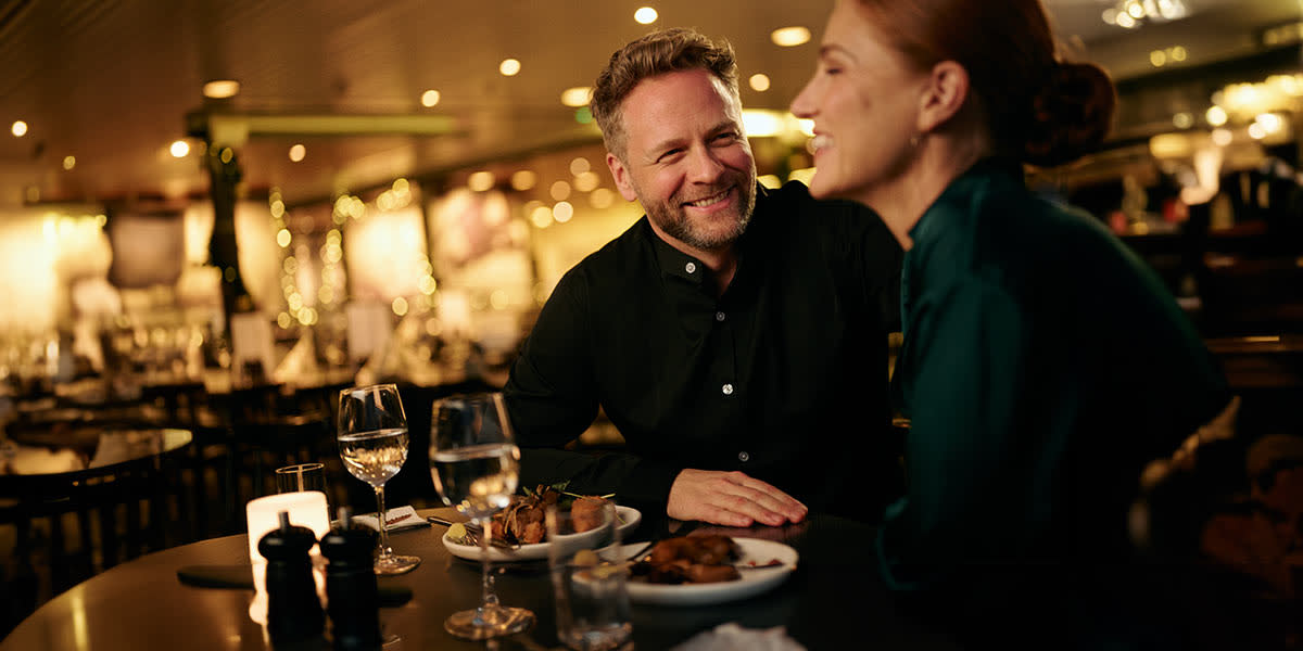 Couple in restaurant