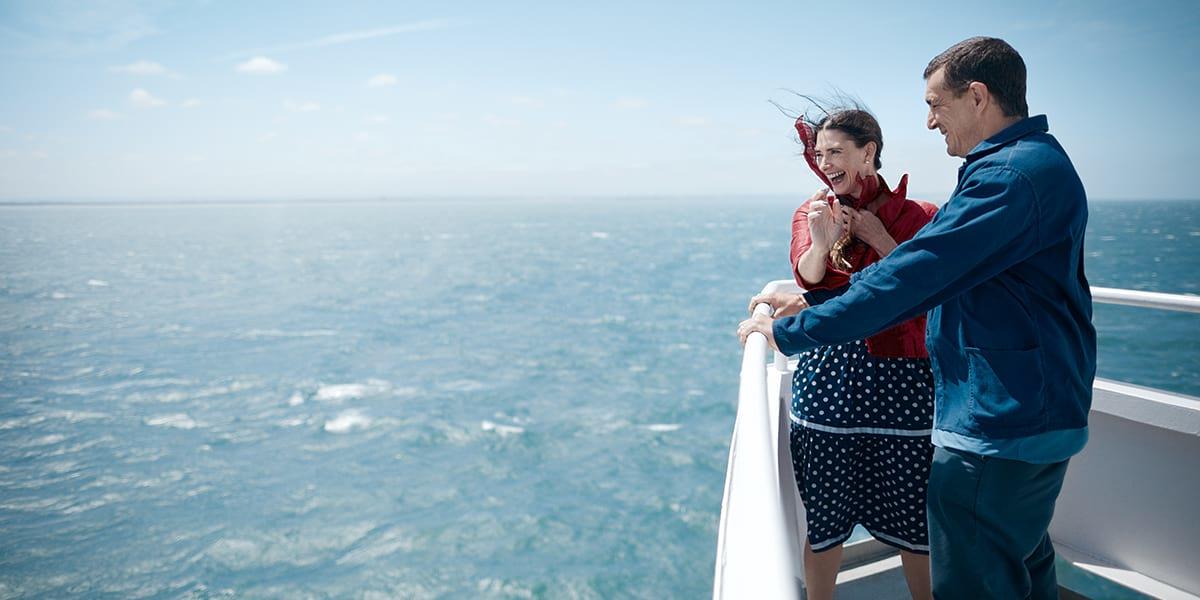 Couple onboard Eastern Channel Ferry Couple onboard Eastern Channel Ferry