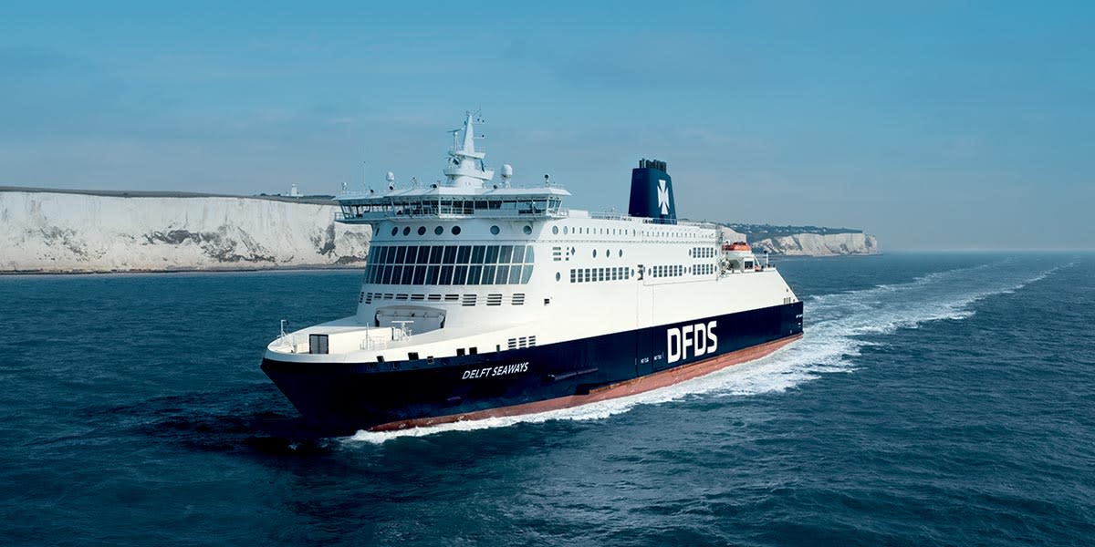 DFDS ship on France to Dover route Calais-Dunkerque-Dover Ship