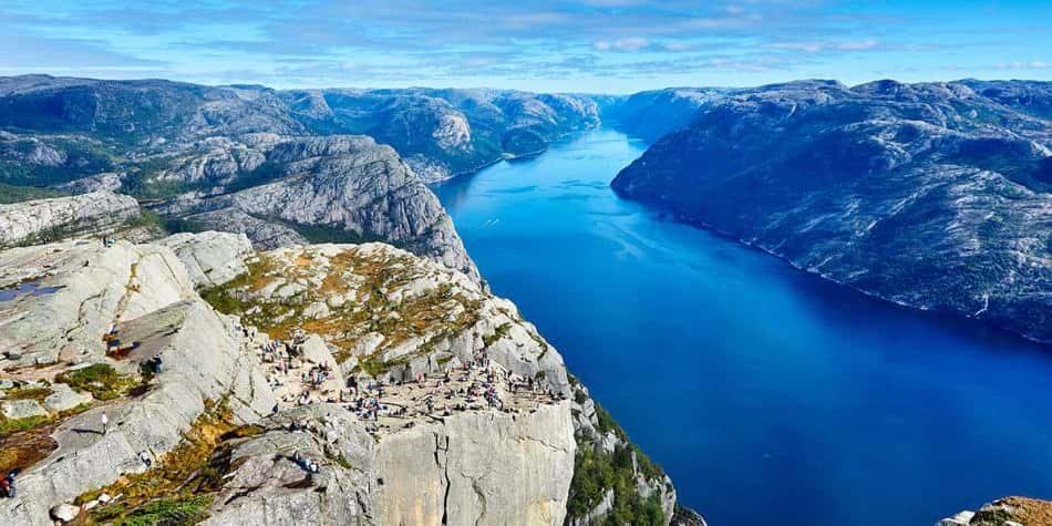 Top view of Pulpit Rock in Norway and Lysefjord Norway Pulpit Rock