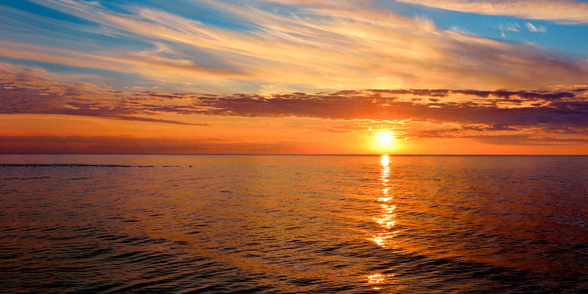 Sunset over the sea